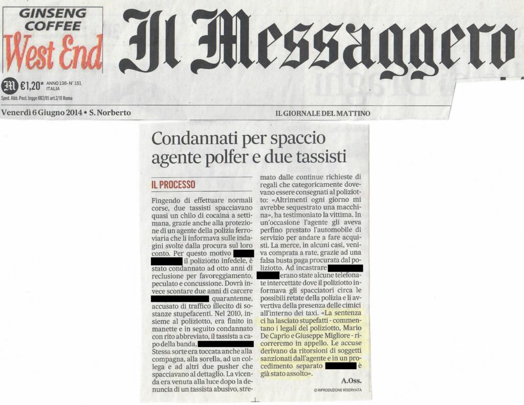 Agente di Polizia sotto processo