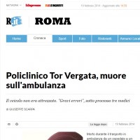 Tor Vergata, muore su ambulanza