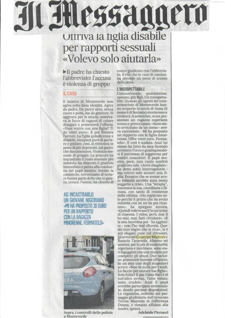 padre accusato prostituzione minorile